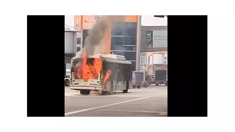 Air India Coach Erupts in Flames at Delhi Airport's T3 | Passenger Safety Alert