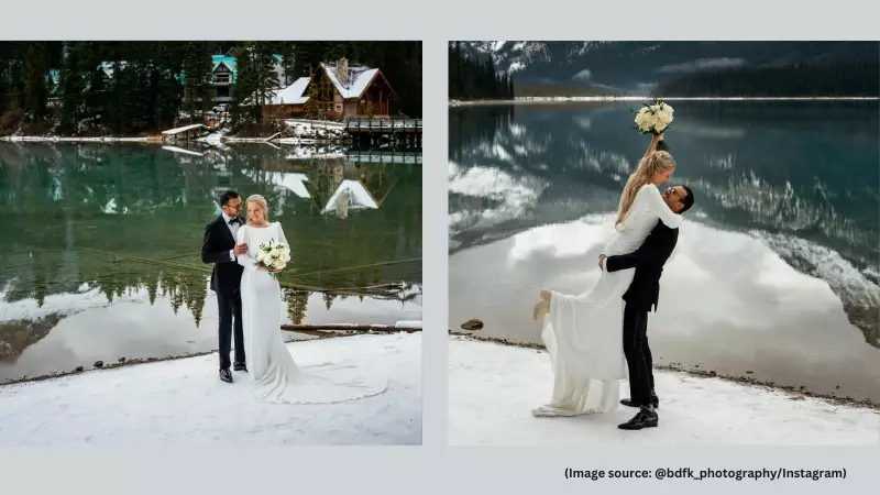 Canadian Couple's Snowstorm Wedding Hike Goes Viral in Stunning Photos