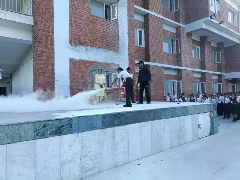 Fire Safety Awareness Session Empowers Students at St. Soldier Divine Public School