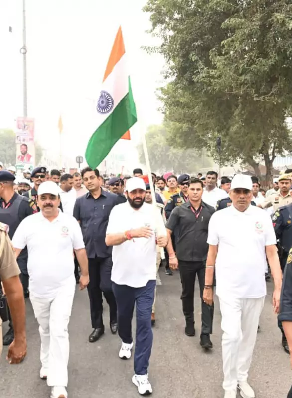 Haryana CM Nayab Singh Saini Leads Youth in Unity Run, Inspires 1.5KM Marathon in Fatehabad