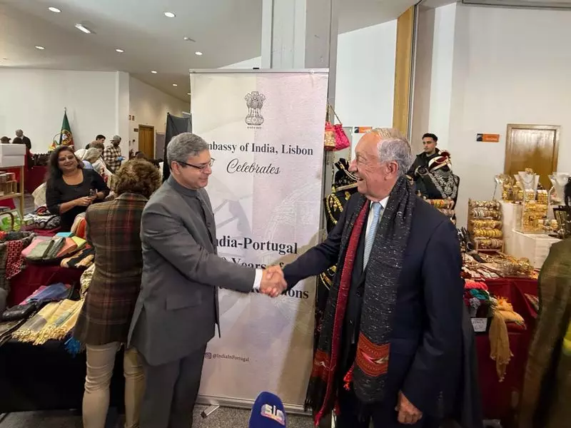 Indian Envoy Hosts Portugal President at Diplomatic Bazaar 2025