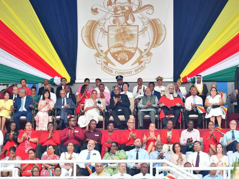 India's VP Dhankhar Witnesses Historic Swearing-In of Patrick Herminie as Seychelles President