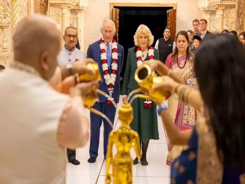 King Charles and Queen Camilla Grace BAPS Neasden Temple for Historic 30th Anniversary Celebration