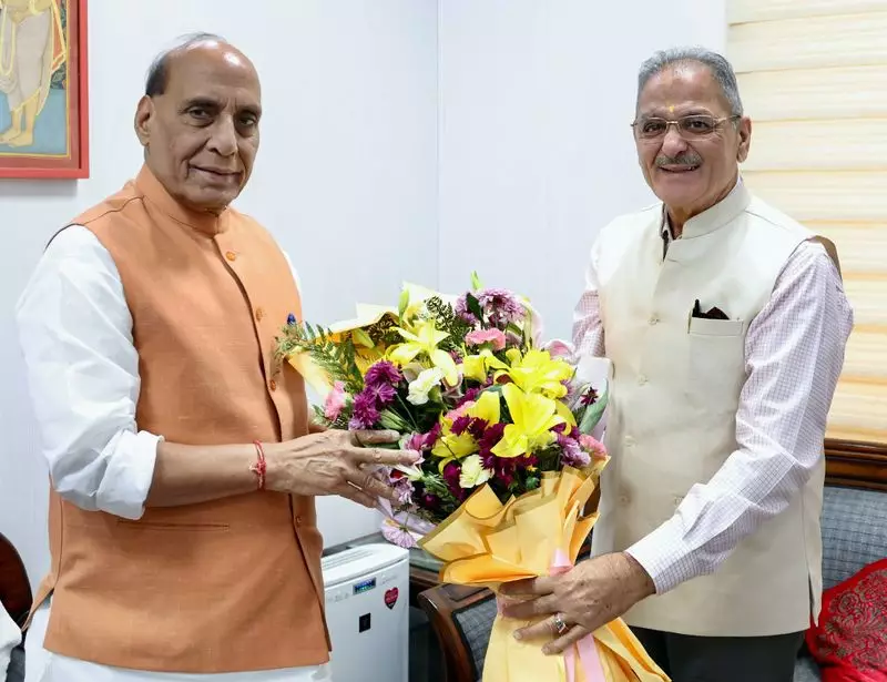 Ladakh Pushes for Enhanced Air Connectivity: LG Mishra Meets Defence Minister Rajnath Singh