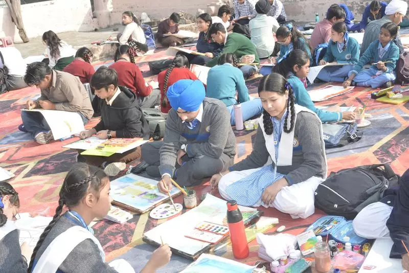 Over 300 Young Artists Illuminate Children's Day in Amritsar Painting Competition