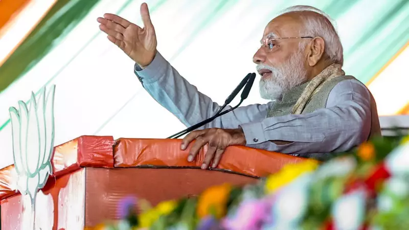 PM Modi's Unity Day Rally in Gujarat: Chopper Landing Foiled by Heavy Rains, Roadshow Proceeds