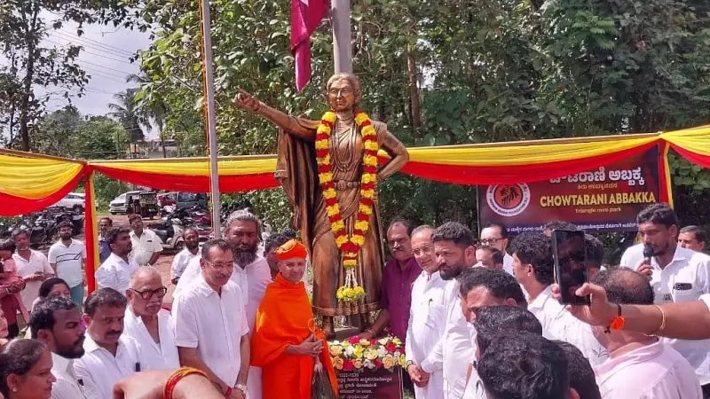 Rani Abbakka's Legacy Honored: Karnataka Minister Dinesh Gundu Rao Unveils Statue in Moodbidri
