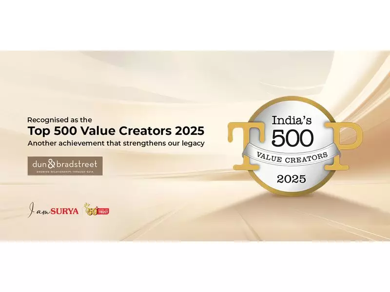 Surya Roshni Named Among India's Top 500 Value Creators 2025