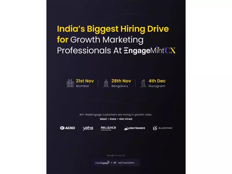 WebEngage & Metamorph Launch India's Largest Growth Marketing Hiring Drive
