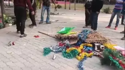 Bajrang Dal Activists Storm Assam School, Destroy Christmas Decorations on Eve