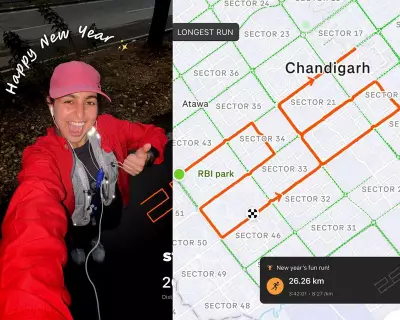 Chandigarh Woman's Viral 26-Km New Year Run Traces '26' Across City