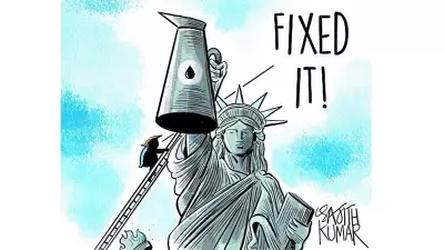 DH Toon Satirizes 'Fixed It' Culture in India's Public Services