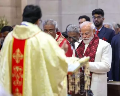 PM Modi Attends Christmas Service at Delhi Cathedral, Extends Greetings