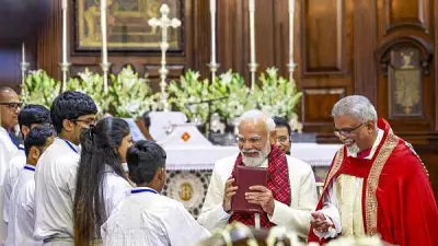 PM Modi Attends Christmas Service at Delhi Church, Extends Greetings