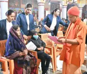 CM Adityanath Holds Janata Darshan at Gorakhnath Temple, Hears Public Grievances