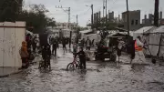 Heavy Rain Floods Gaza Tents, Worsening Crisis for Homeless Palestinians