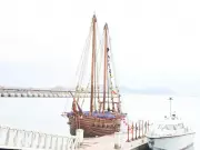 INSV Kaundinya Sets Sail for Maiden Overseas Voyage to Muscat from Porbandar