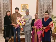 Neeraj Chopra, Wife Himani Meet Former President Ram Nath Kovind