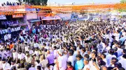 RSS March in Chittapur Draws Community Support with Flower Petals