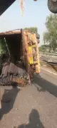 Truck Overturns on GT Road in Jalandhar, Iron Rods Block Traffic