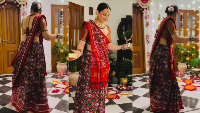 Kangana Ranaut's Diwali Patola Saree Stuns Internet: A Perfect Blend of Tradition and High Fashion