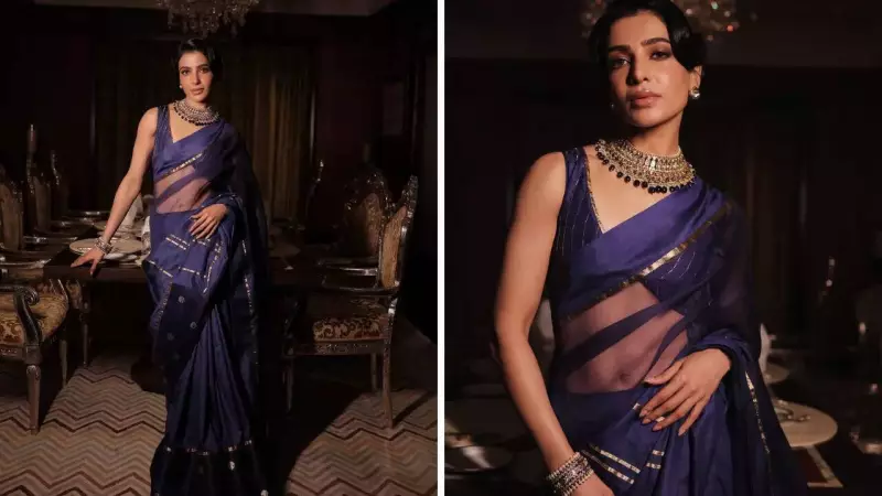 Samantha Ruth Prabhu Stuns in ₹45,000 Royal Blue Silk Saree - Fashion Statement Goes Viral!