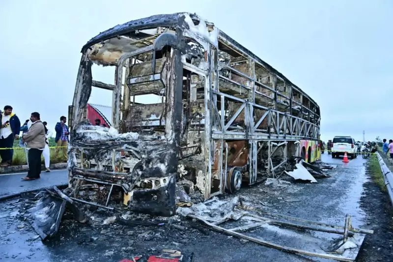 Tragic Andhra Pradesh Bus Accident: 20 Lives Lost as Motorcycle Gets Dragged Under Bus
