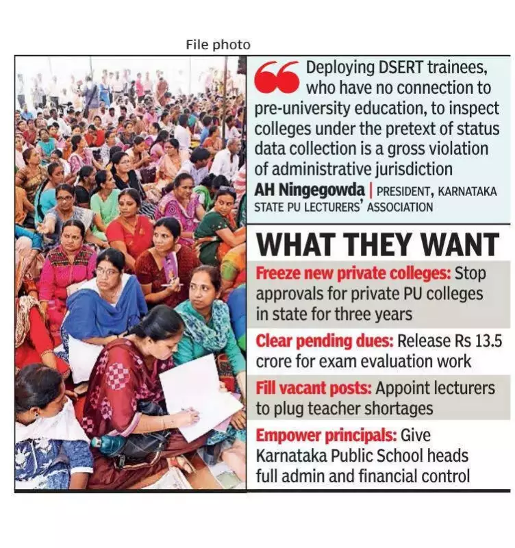 Bengaluru PU Lecturers Protest at Freedom Park Over Autonomy Erosion