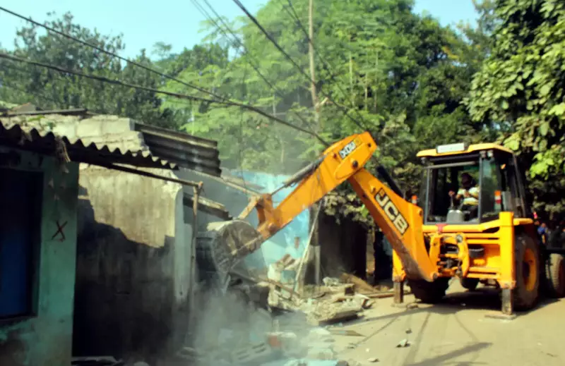 Bhubaneswar Demolition Drive: 82 Illegal Structures Razed in Salia Sahi