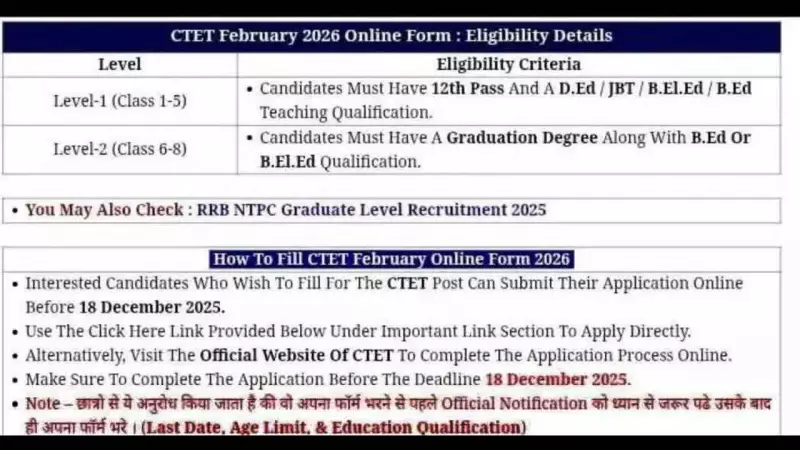 CTET 2026: B.Ed. Option Reintroduced for Primary & Junior Level Exams