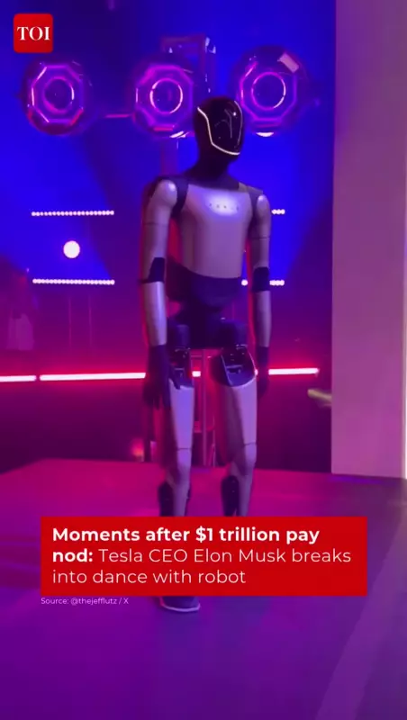 Elon Musk's $1 Trillion Tesla Pay Approved, Dances With Optimus Robot