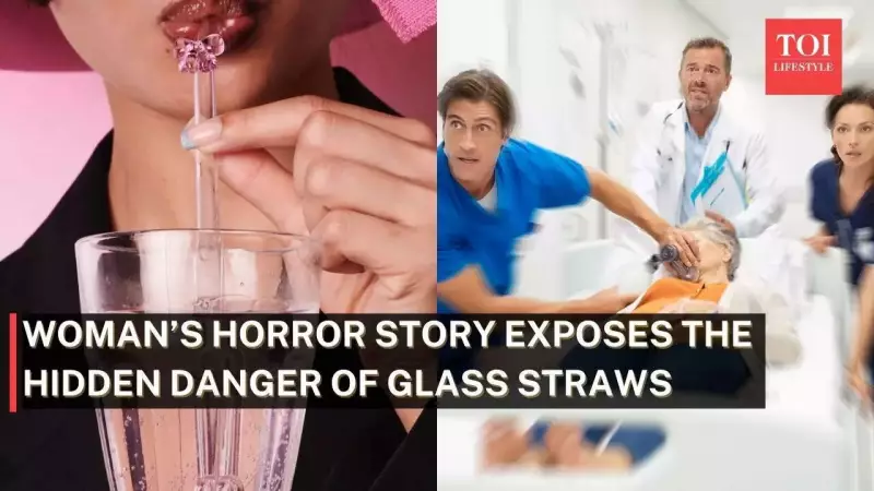 Glass Straw Horror: Woman Swallows Shard, Rushed to ER