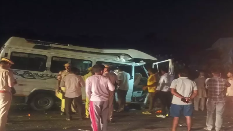 Rajasthan Road Horror: Tempo Traveller Rams Stationary Trailer in Phalodi, Multiple Pilgrims Killed | Shocking Video Surfaces