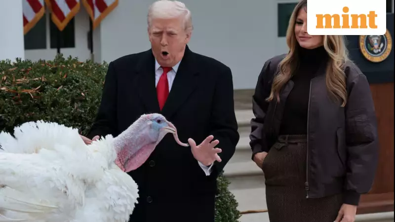 Trump Pardons Turkeys Gobble & Waddle in White House Tradition