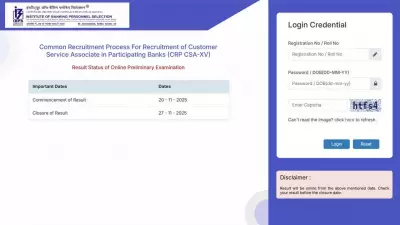 IBPS Clerk Prelims Result 2025 Released for 15,684 Vacancies