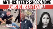 Anti-ICE Teen Dumps Drink on Cop, Gets Arrested Immediately | WATCH