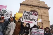 Delhi Police Pepper-Spray Protesters at India Gate Over Air Pollution