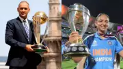 Harmanpreet Kaur Channels MS Dhoni's Iconic Pose with World Cup Trophy at Gateway of India