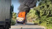 Heroic Driver Saves Lives as Bus Engulfed in Flames on Andhra Pradesh Ghat Road | TOI Exclusive