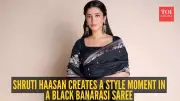Shruti Haasan Stuns in Timeless Black Banarasi Saree - Silk Elegance Redefined!