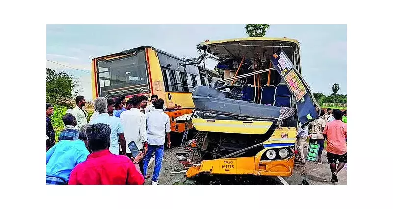 11 Killed, 54 Injured in Tamil Nadu Bus Collision Near Tirupattur