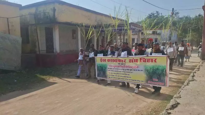 Bihar Sugarcane Farmers Demand Rs 500 MSP, Stage Protest in Bagaha