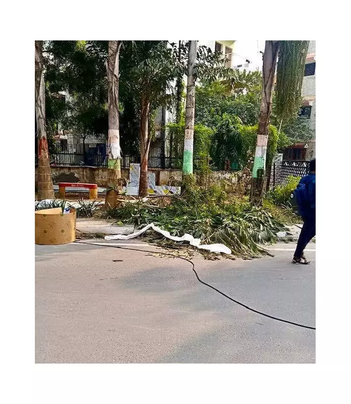 Greater Noida Alpha 1 Residents Protest Horticulture & Sanitation Neglect