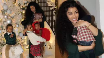 Cardi B's First Christmas as Mom of 4: White Trees & Family Chaos