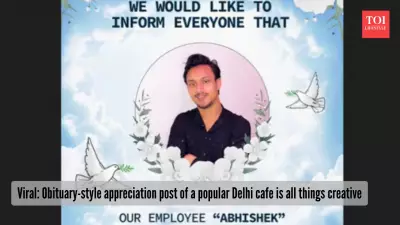 Delhi Cafe's Viral Obituary-Style 'Employee of the Month' Post Sparks Creative Buzz