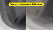 IndiGo Passenger Carves Name on Flight Window, Internet Calls It 'Idiotic'
