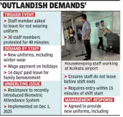 Kolkata Airport Staff Protest Over Biometric System, Demand Uniforms & Leave