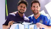 Kuldeep Yadav Meets Lionel Messi, Gets Autographed Jersey in Delhi