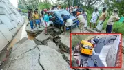 NH 66 Collapse in Kollam: School Bus, Vehicles Trapped in Fresh Kerala Road Cave-in