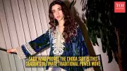 Saba Azad's Royal Blue Velvet Choga Suit Sets 2025 Wedding Fashion Trend